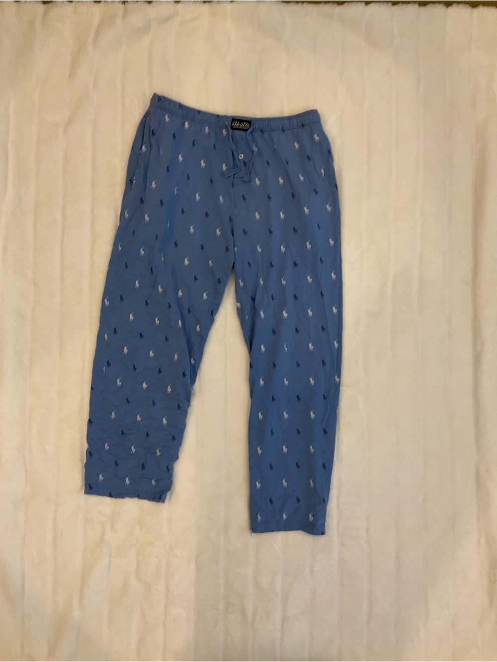 Polo by Ralph Lauren Light Blue Kids Pajama Bottoms with Pony Print